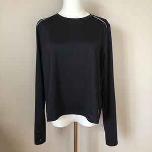 Sports Illustrated Black Long Sleeve Open Back Women's Top Size L